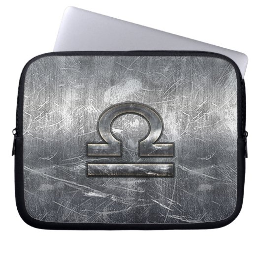 Metallische Style Libra Zodiac-Zeichen Laptopschutzhülle (Vorderseite)