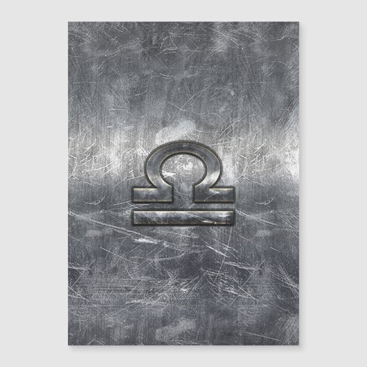 Metallische Style Libra Zodiac-Zeichen Magnetkarte (Vorderseite)