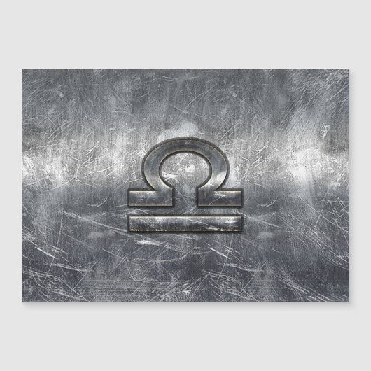 Metallische Style Libra Zodiac-Zeichen Magnetkarte (Vorderseite)