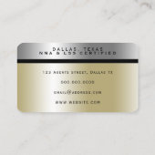 Metallische Textur aus Gold und Silber-Imitat Visitenkarte (Rückseite)