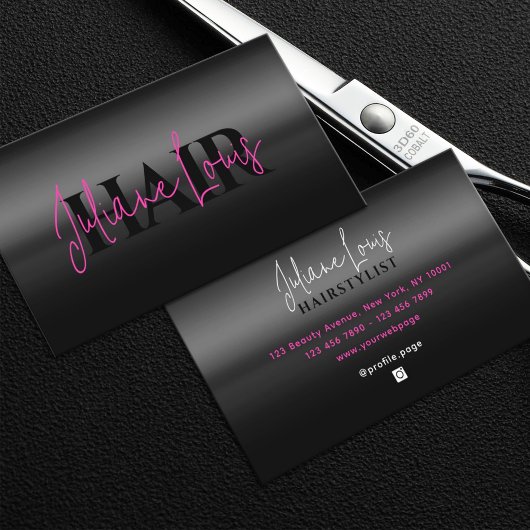 Metallische Textur Friseur Visitenkarte