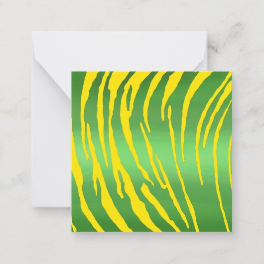 Metallische Tiger Streifen grün gelb Mitteilungskarte (Vorderseite)