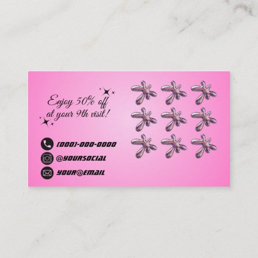 Metallische Treuekarte Visitenkarte (Rückseite)