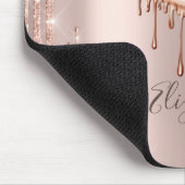 Metallische Tropfen Lippen, Rose Gold Glitzer Trop Mousepad (Ecke)