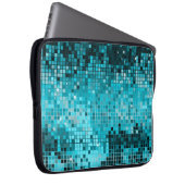 Metallische türkisfarbene Sequins Look Disco Mirro Laptopschutzhülle (Vorne Rechts)