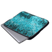 Metallische türkisfarbene Sequins Look Disco Mirro Laptopschutzhülle (Vorne Knopf)