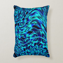 Metallische und krüge Täuschung, blau bis grün Dekokissen