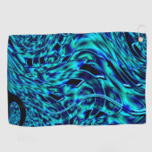 Metallische und krüge Täuschung, blau bis grün Golfhandtuch (Horizontal)