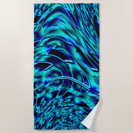 Metallische und krüge Täuschung, blau bis grün Strandtuch (Vorderseite)