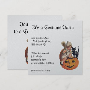 Metallische Vintage-Halloween-Einladung Einladung