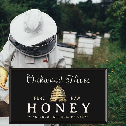 Metallische Vintage Skep Hive Imker Visitenkarte