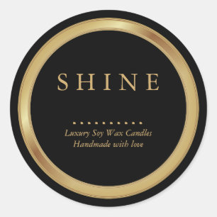 Metallische weiche Gold- und Black-Labels Runder Aufkleber