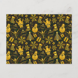 Metallische Weihnachts-Collage Holiday Postcard Feiertagspostkarte