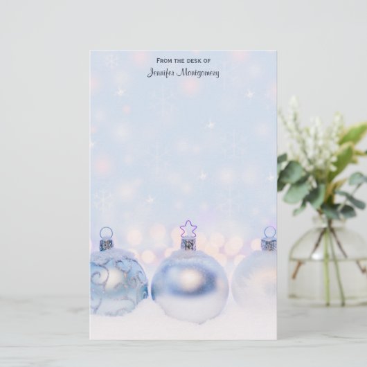 Metallische Weihnachtsbälle Magische Fotografie Briefpapier (Stehend Vorderseite)