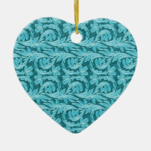 Metallische Wellen, 2 Tone Aquamarine Herzzeremoni Keramikornament