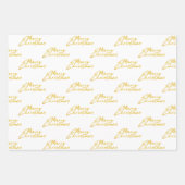 Metallische White Gold Platinum Weihnachten Geschenkpapier Set (Vorderseite)