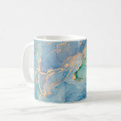Metallische Wirbel: Abstrakte Fluid Art Kaffeetasse (Vorderseite Links)