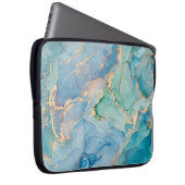 Metallische Wirbel: Abstrakte Fluid Art Laptopschutzhülle (Vorne Rechts)