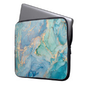 Metallische Wirbel: Abstrakte Fluid Art Laptopschutzhülle (Vorderseite Links)