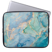 Metallische Wirbel: Abstrakte Fluid Art Laptopschutzhülle (Vorderseite)