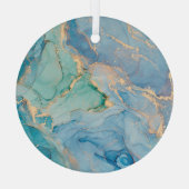 Metallische Wirbel: Abstrakte Fluid Art Ornament Aus Glas (Rückseite)