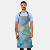 Metallische Wirbel: Abstrakte Fluid Art Schürze (Getragen)