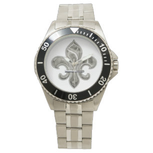 Metallische Wirkung Silver Lilie Armbanduhr