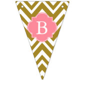 Metallische Zickzack, weiße und rosa Kinderdusche Wimpelkette (Dritte Fahne)