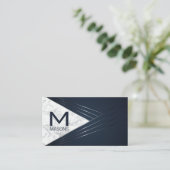 Metallischer Abstrakter Hintergrund | Marmorweiß Visitenkarte (Stehend Vorderseite)