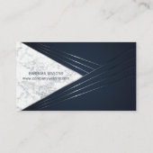 Metallischer Abstrakter Hintergrund | Marmorweiß Visitenkarte (Rückseite)