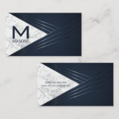 Metallischer Abstrakter Hintergrund | Marmorweiß Visitenkarte (Vorne/Hinten)