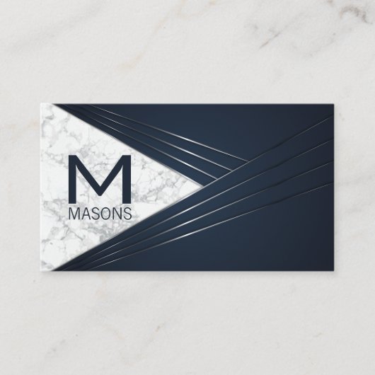 Metallischer Abstrakter Hintergrund | Marmorweiß Visitenkarte (Vorderseite)