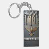 🦅 Metallischer Adler Liquid Gold Edge Anhänger 🦅 Schlüsselanhänger (Vorderseite links)