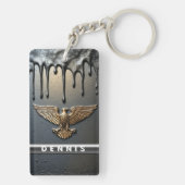 🦅 Metallischer Adler Liquid Gold Edge Anhänger 🦅 Schlüsselanhänger (Rückseite)