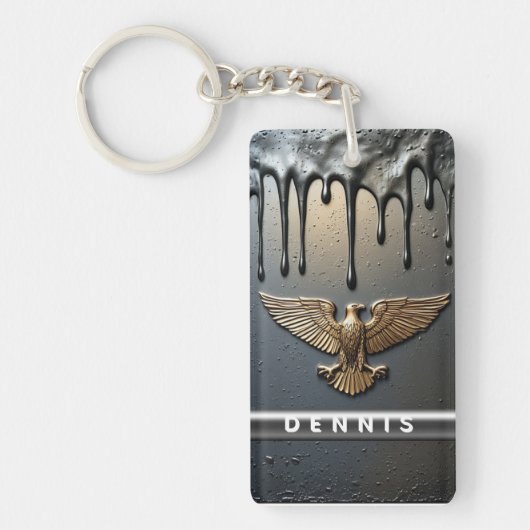 🦅 Metallischer Adler Liquid Gold Edge Anhänger 🦅 Schlüsselanhänger (Vorderseite)