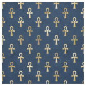 Metallischer ägyptischer Ankh auf Navy Blue Stoff (Muster)