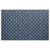 Metallischer ägyptischer Ankh auf Navy Blue Stoff (Fat Quarter (45,7 x 55,9 cm))