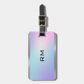 Metallischer Akzent in Rosa und Blau Gepäckanhänger (Vorderseite vertikal)