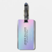 Metallischer Akzent in Rosa und Blau Gepäckanhänger (Rückseite vertikal)