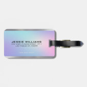 Metallischer Akzent in Rosa und Blau Gepäckanhänger (Rückseite horizontal)