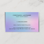 Metallischer Akzent in Rosa und Blau Visitenkarte (Rückseite)