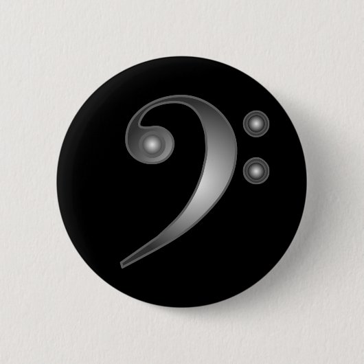 Metallischer Bassschlüssel Button (Vorderseite)