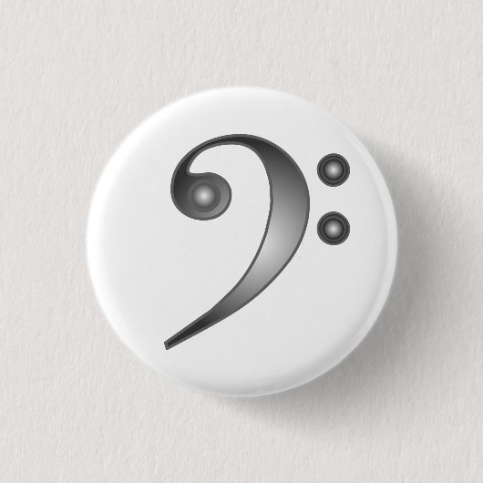 Metallischer Bassschlüssel Button (Vorderseite)