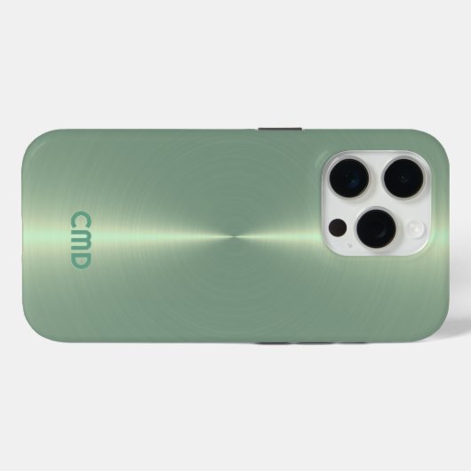 Metallischer, blassgrüner Textur, rostfreier Stahl Case-Mate iPhone Hülle (Rückseite (Horizontal))