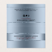 Metallischer blauer Farbton, moderner Hintergrund Visitenkarten (Außenseite Aufgefaltet)