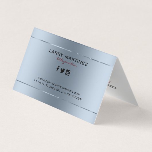 Metallischer blauer Farbton, moderner Hintergrund Visitenkarten (Rückseite)