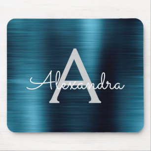 Metallischer blauer mousepad