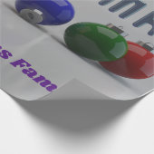 Metallischer blauer Schriftart und Ornamente Weihn Geschenkpapier (Ecke)