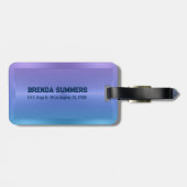 Metallischer, blauer und lila Hintergrund Gepäckanhänger (Rückseite horizontal)
