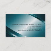 Metallischer blaurostfreier Stahllook Visitenkarte (Rückseite)